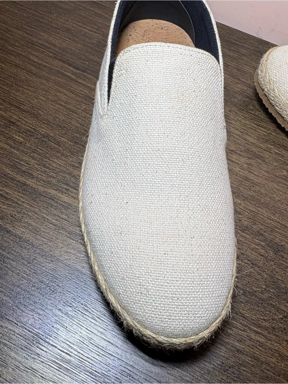 Patara Men’s Natural Canvas Espadrille Slip On Shoes Cork Footbed Size 8
